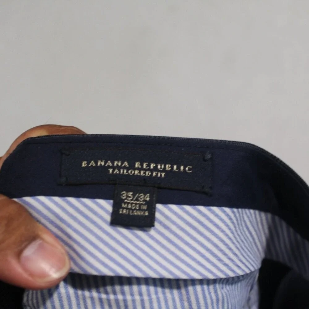 Banana Republic Pants Men 35 Blue Pants Tailored Fit 33 Length